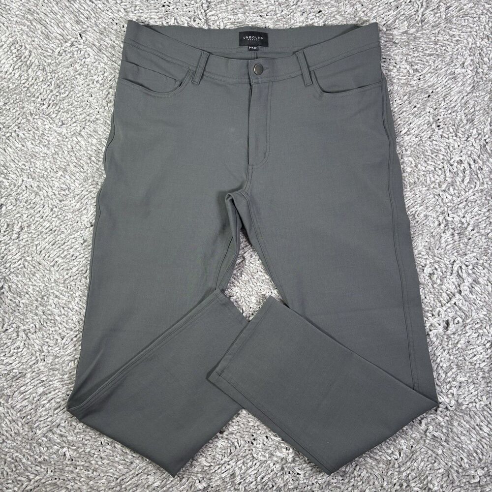 Unbound Merino Pants Mens 34x30 Gray Stretch Preppy Business Workwear Wool Blend